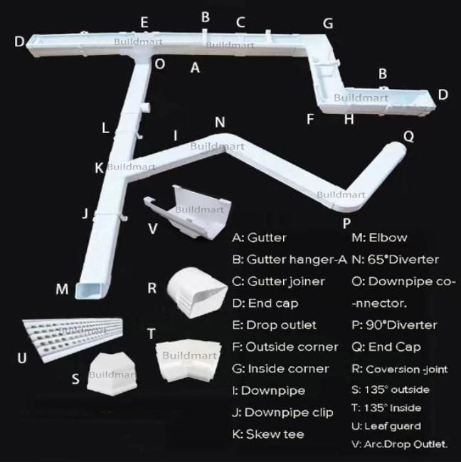 5.2inch Plastic PVC Square Rain Gutter Fitting Coupling