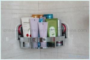 Chromed Bathroom Accessories Corner Rack with Suction Cup