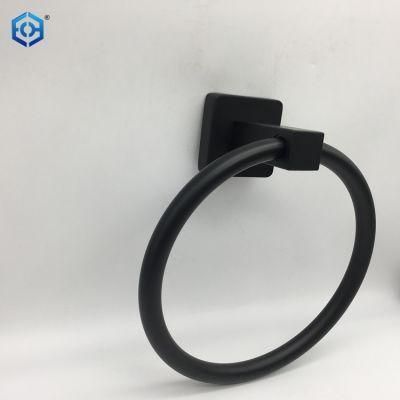 Matte Black Wall Mount Bathroom Hardware Towel Ring Hand Towel Holder for Bathroom