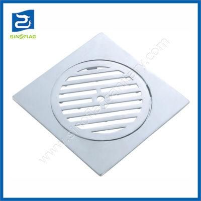 Square Lock Bathroom Zinc Floor Drain