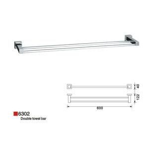Wall Mounted Brass Double Towel Bar Chrome Finish 6302
