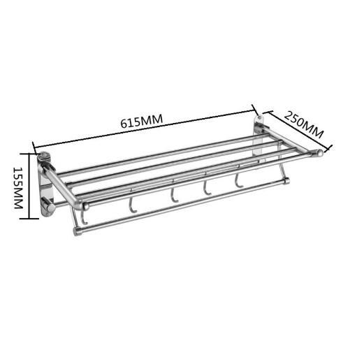 Stainless Steel Bathroom Shelf with Towel Rack