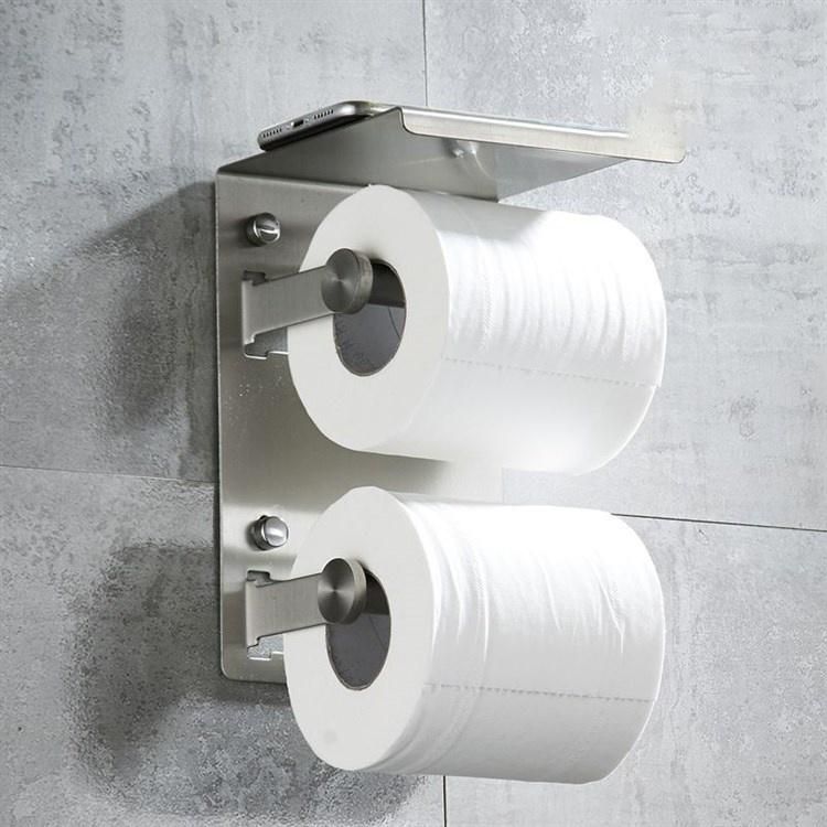 Commercial Stainless Steel Double Wall Mounted Toilet Paper Holder