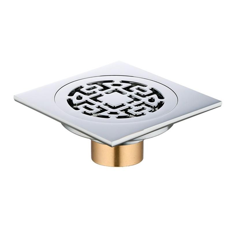Square Shower Floor Drain with Removable Cover Zinc Alloy