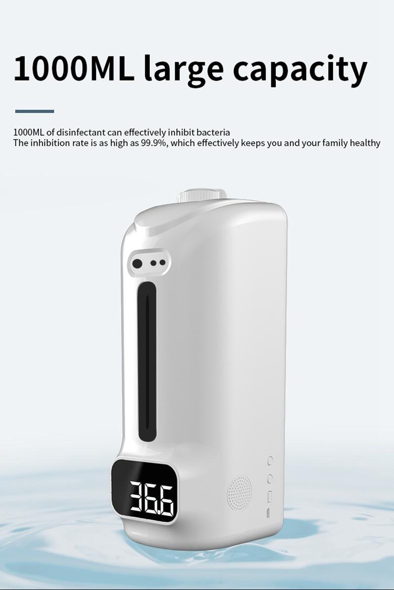 Double Function 1000ml Hand Sanitize Sterilizer Machine Sensor Rapid Automatic UV Disinfection Dispenser with Temperature Measurement Function