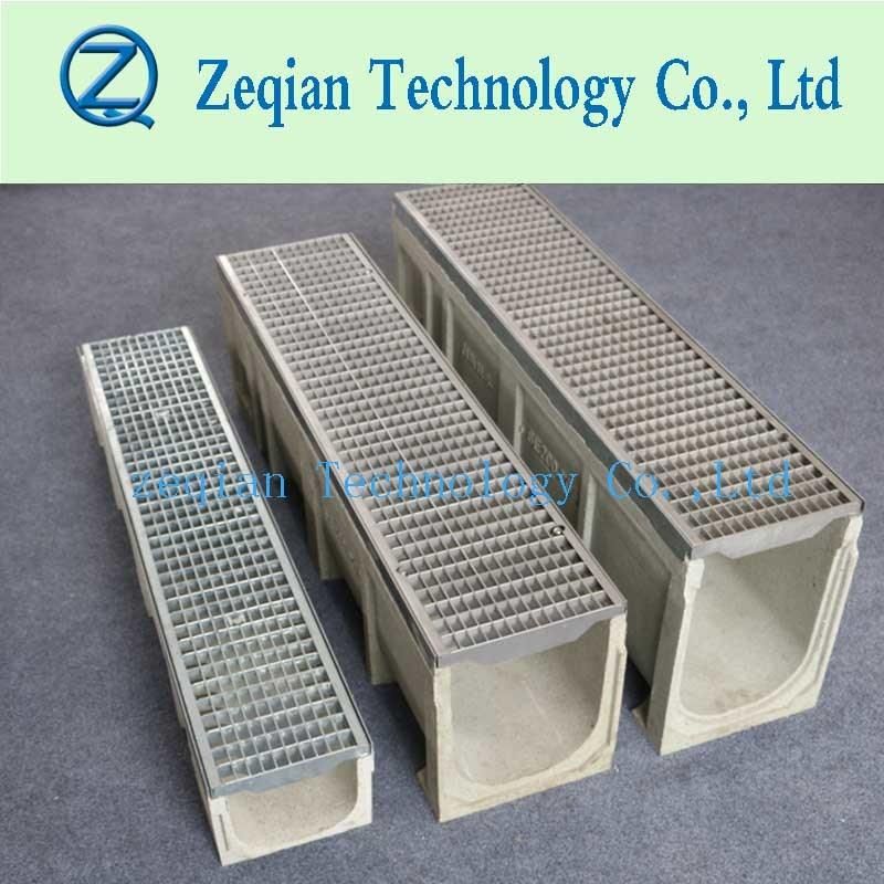 Polymer Channel Drain with Metal Cover for Rain Water