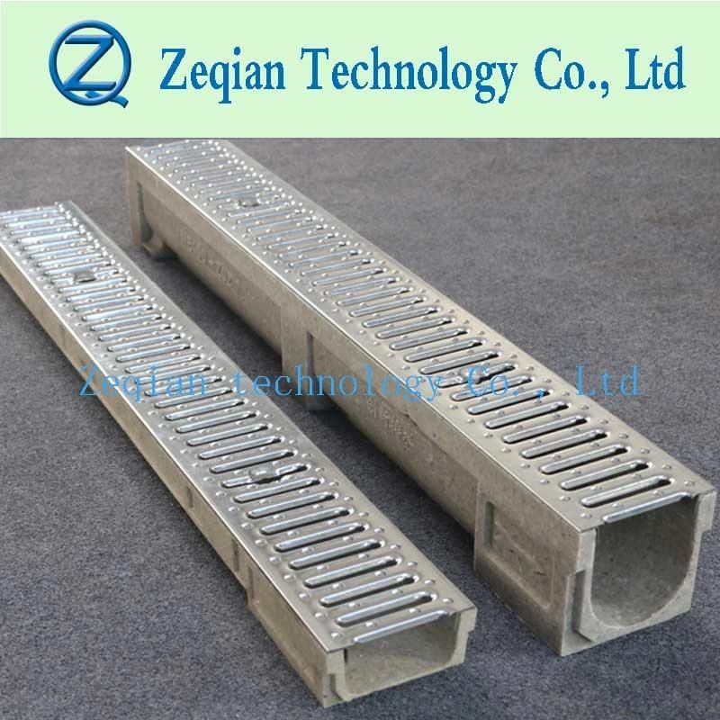 Stamping Galvanze Cover Galvanize Steel Edge Polymer Concrete Trench Drain