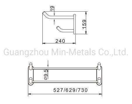 Stainless Steel Classic Towel Rack with Hook Mx-Tr108