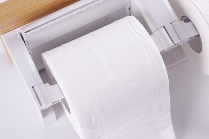 EU Standard New Bamboo Roll Paper Holder Bathroom Double Bathroom Tissue Holder Toilet Paper Holder