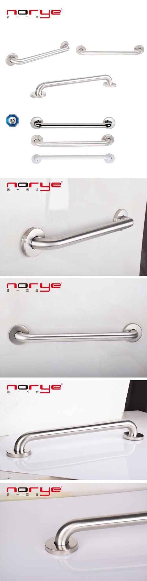 Factory Safety Grab Bar for Disabled Bath Stainless Steel Straight Hand Grip Bar Shower