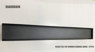 Black Tile Top Grate Shower Drain Channel Drain Linear Drain Floor Drain of Stink Free