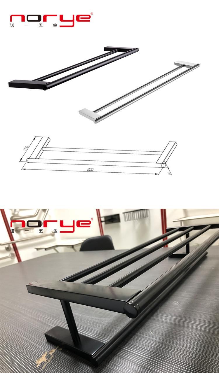 Wall Mount Bath Towel Rack Stainless Steel Hanging for Hotel