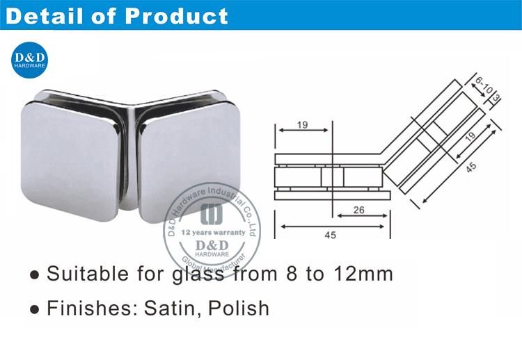 Excellent Stainless Steel Glass Door Clamp Hardware for Bathroom