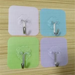 Candy Color Bathroom Coat Hat Self Adhesive Plastic Fashion Wall Hanger Hooks