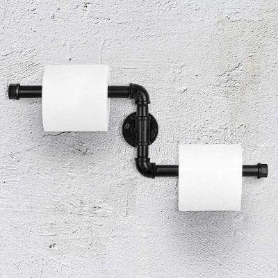 Rustic Wooden Shelf Bathroom Industrial Hardware Toilet Paper Shelf