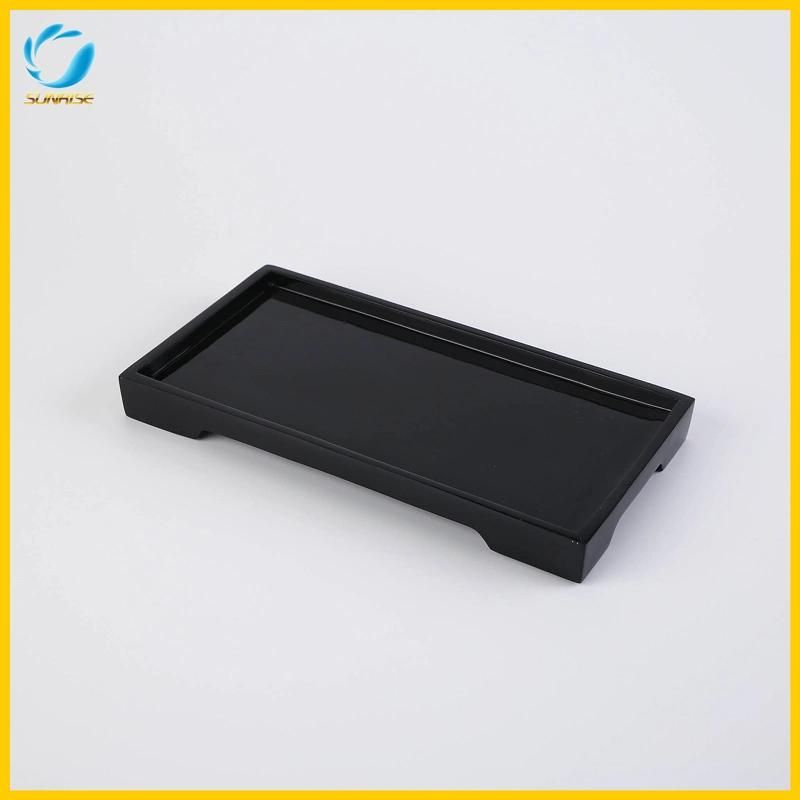 Hotel Black Glossy Towel Tray
