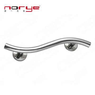 Curved S Shape Grab Bar for Bathroom Wall Mounted Stainless Steel