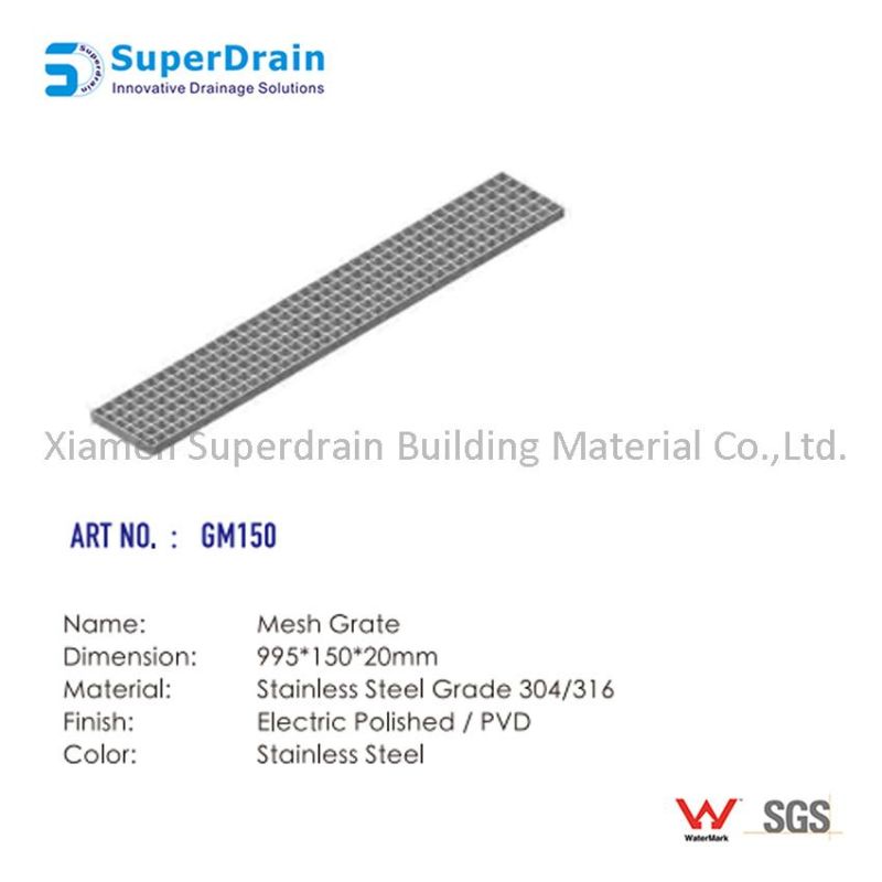 China Supplier Sdrain S/S Mesh Grate for Driveway