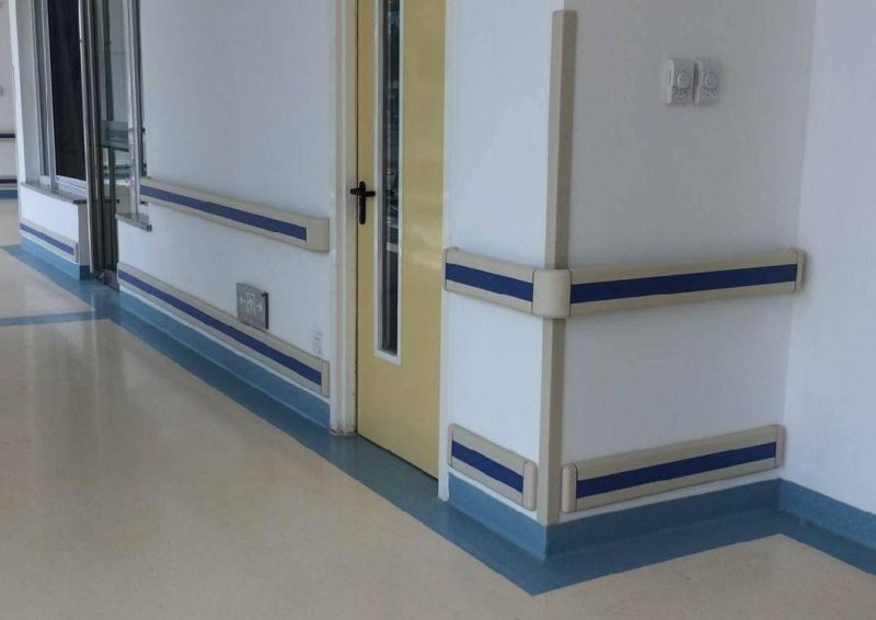 140mm Width PVC Cover Aluminum Handrail in Hospital