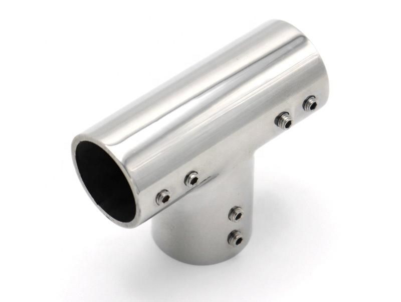 Shower Door Hardware Stainless Steel Round Tube 3 Way Pipe Connector
