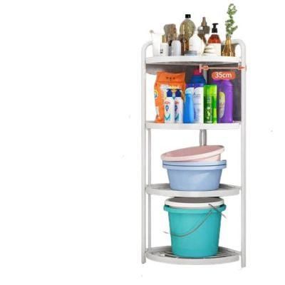 Folding Bathroom Storage Rack Standing Corner Shelf