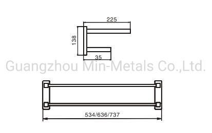 Stainless Steel Classic Square Towel Rack with Double Bar Mx-Tr105-101s