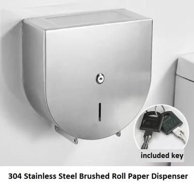 304 Stainless Steel S/S Paper Dispenser Built-in Rack Phone Shelf