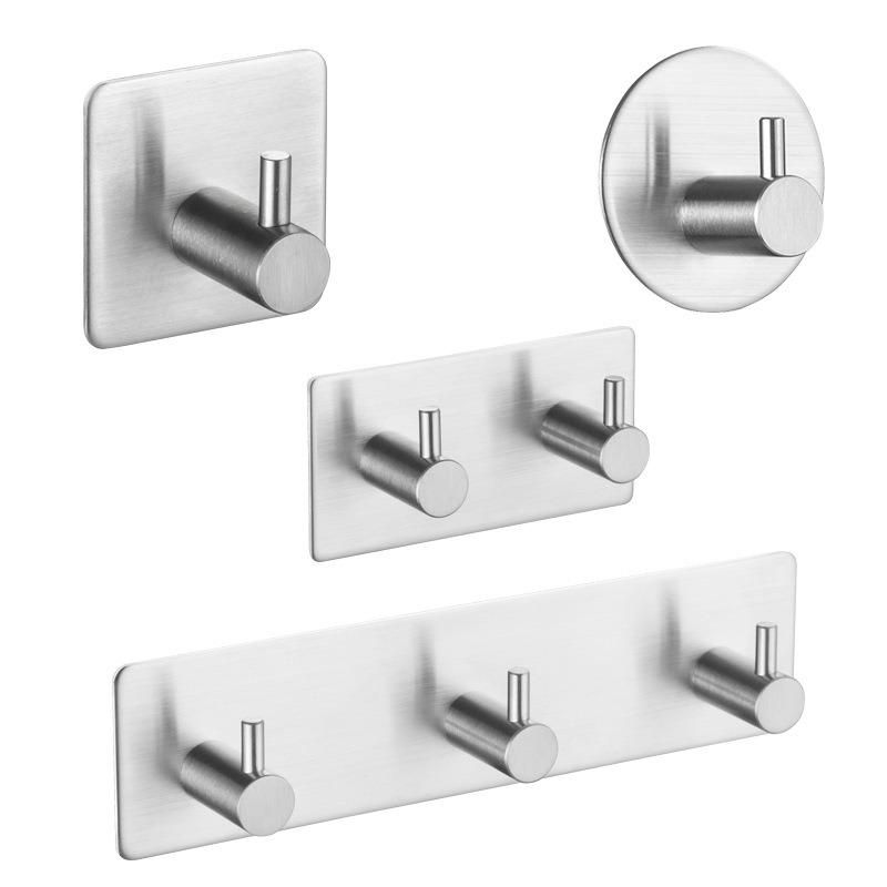 Customized Simple Household Products Magic Glue Kitchen and Bathroom Stainless Steel Hooks Coat Hooks