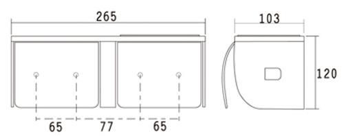 Td-8325W Stainless Steel Double Toilet Tissue Paper Holder with Ashtray