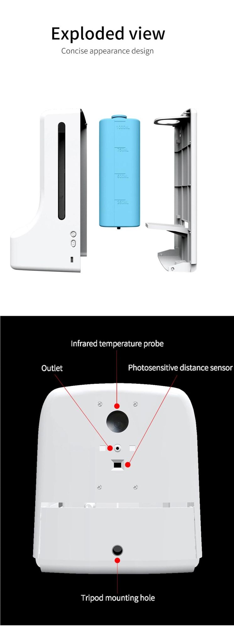 Contactless 1000ml Liquid Spray K9 PRO Automatic Hand Sanitizer Dispenser