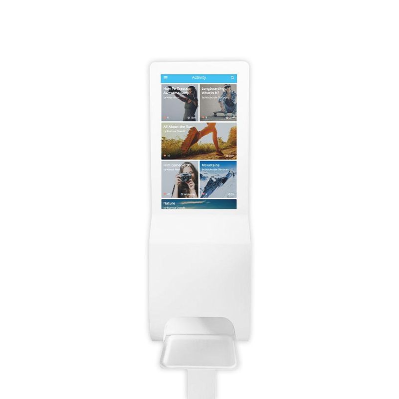 21.5 Inch Stand Alone Uline Touchless Digital Signage Hand Pump Sanitizer Dispenser