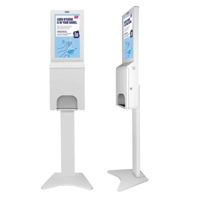Free Standing LCD Advertising Display with Automatic Hand Sanitizer Dispenser