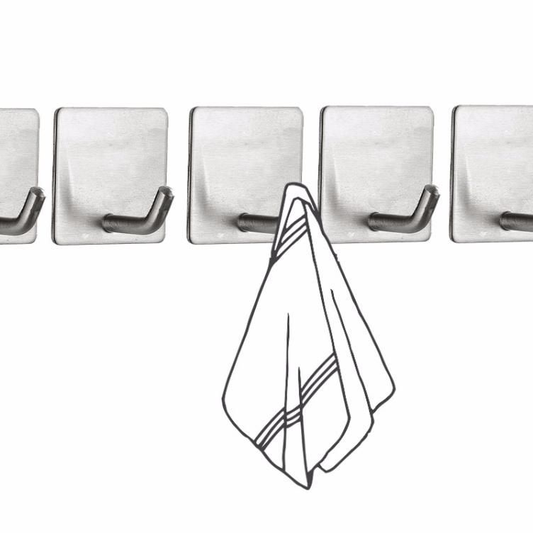 304 Stainless Steel 3m Single Adhesive Door Wall Metal Coat Hooks Big Round Robe Towel Hooks