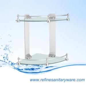 Stainless Steel Bathroom Rack Plus Glass Shelf (R2302CJ)