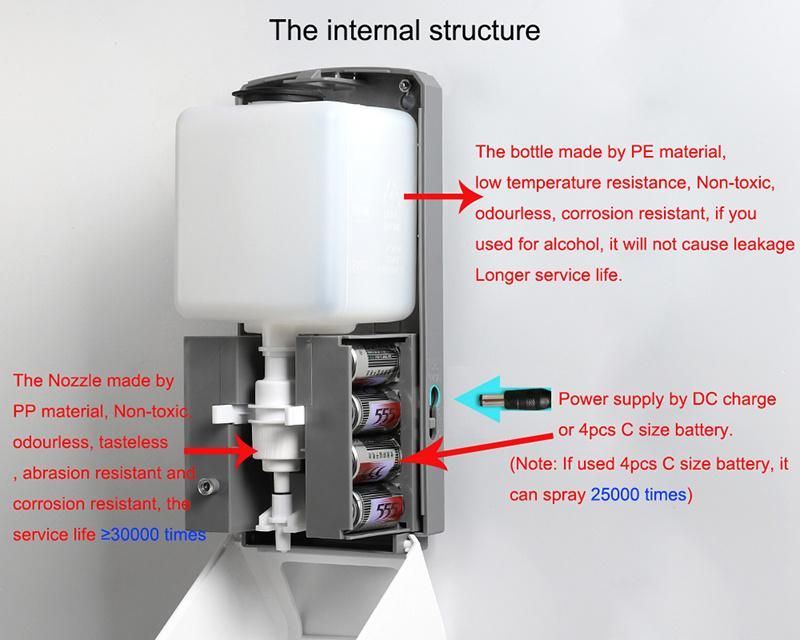 Large Capacity Automatic Toilet Soap Dispenser Hospital Hand Sanitizer Dispenser