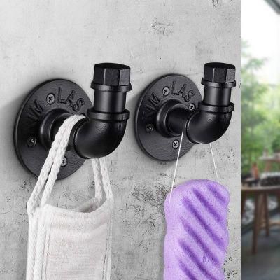 Industrial Pipe Decor Wall Hook Rack Hanger Coat Hook for Bathroom Farm House Decor Shelf Bracket