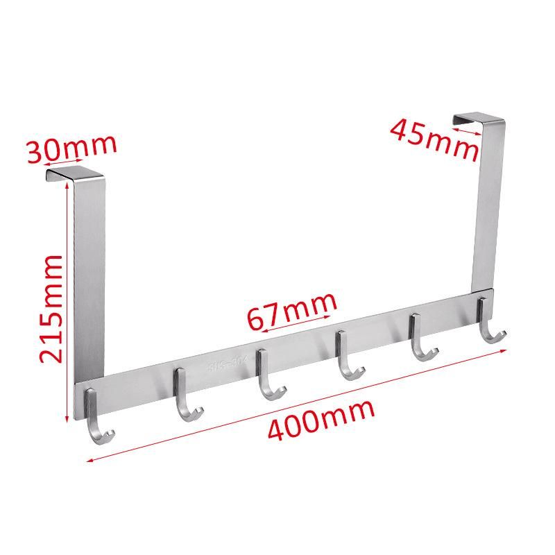 Horizontal 4 Hook Rack Hanger Towel and Clothing Hanger Stainless Steel Storage Hooks Free Standing Towel Rack