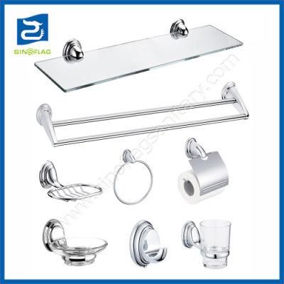6PCS Cheap Zinc Alloy Washroom Hardware Kits Toilet Hotel Bathroom Accessories Set