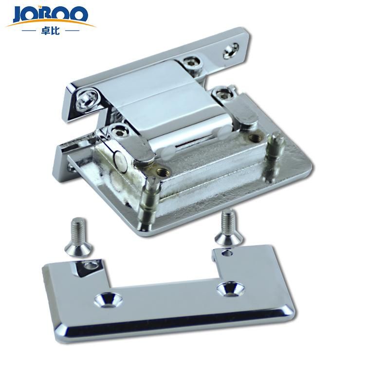 Bathroom Fittings Adjustable Glass to Glass 90 Degree Solid Brass Polish Chrome Phlishing Glass Shower Hinges Connector Joboo Zb633