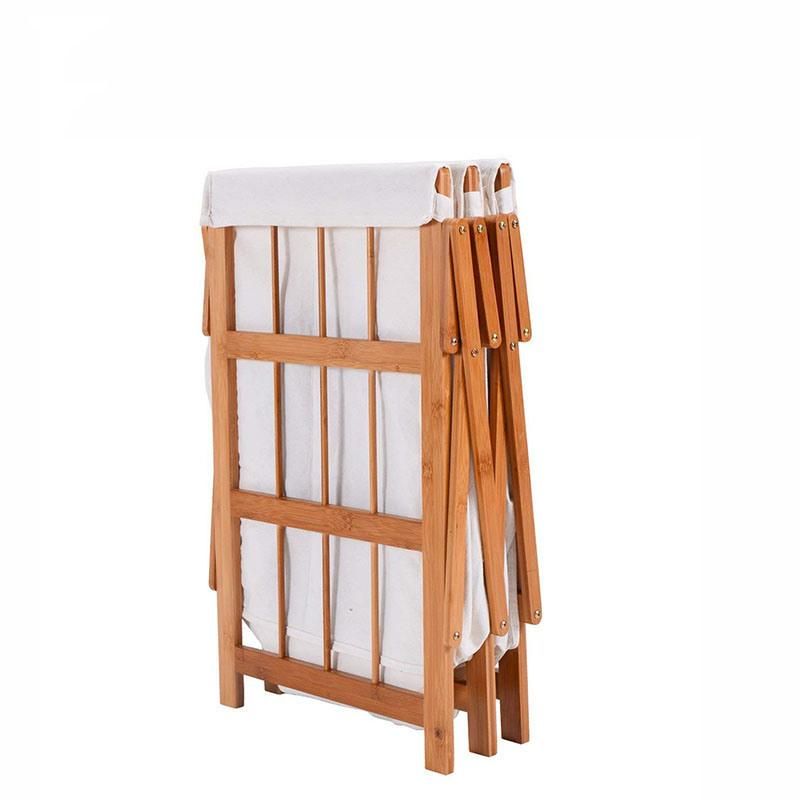 Home Folding Butterfly Bamboo Hamper - Made of Natural Bamboo - Includes Machine Washable Cotton Canvas Liner
