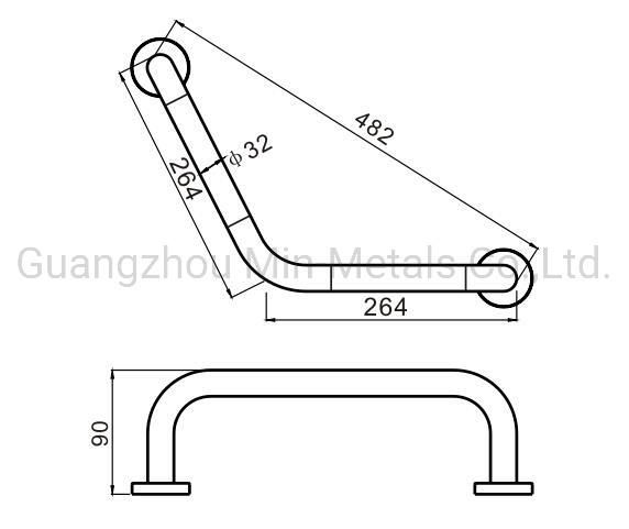 S. S. Bend Safety Grab Bar Nylon for Disabled/Elderly Mx-GB402bn