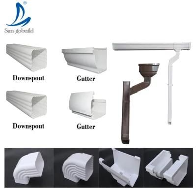 India Rain Drainage System Plastic PVC Gutter Cheap Vinyl Downspouts and Gutters Fittings for Roof