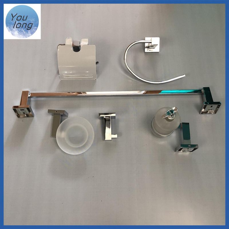 Wholesale Bathroom Accessory Metal Base 6 Pieces Bathroom Accessories Set