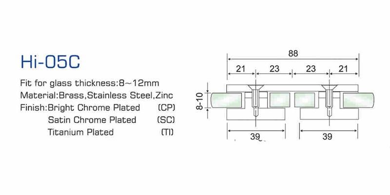 Hi-05c 180 Degree High Quality Glass Clip for Shower Room Glass Contennector