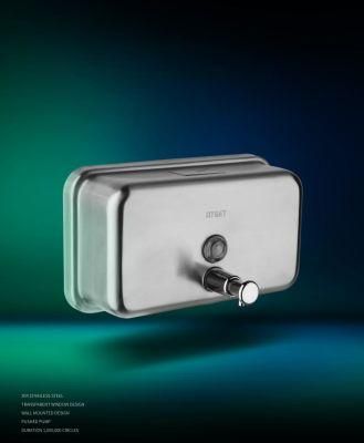Bathroom Accessories Stainless Steel Manual Wall-Mounted Horizontal Soap Dispenser