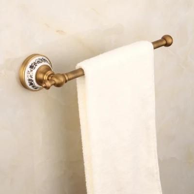 FLG Bathroom Antique Single Bath Towel Bar Wall Mounted