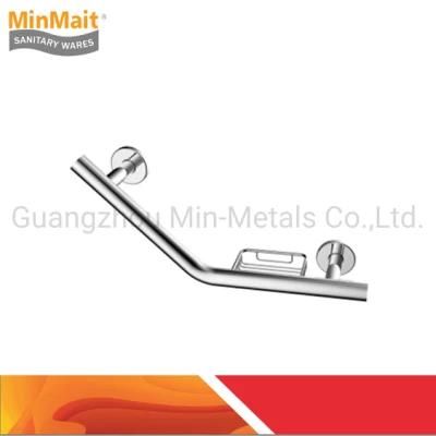 Stainless Steel Handrail Safe Grab Bar (Polished/Brushed) with Soap Dish/Basket Mx-GB403e