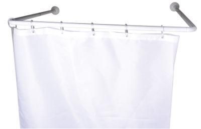 Aluminum U Shape White Shower Curtain Rod