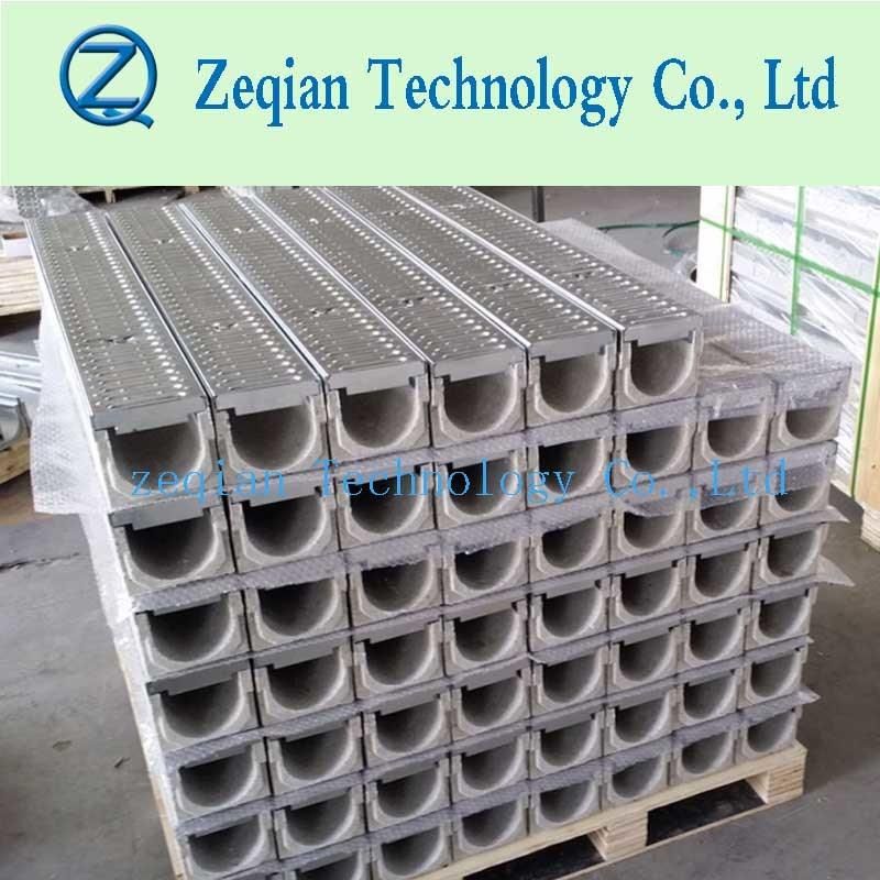 Galvanized or Ss Stamping Metal Cover Polymer Trench Drain/Shower Drain