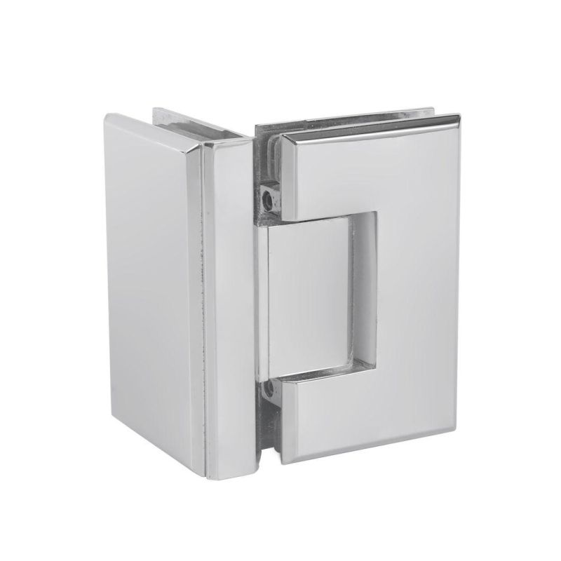 Chrome Plated 90 Degree Bathroom Hinge for Glass Door Brass Mirror Finish Hinge Glass Hinge